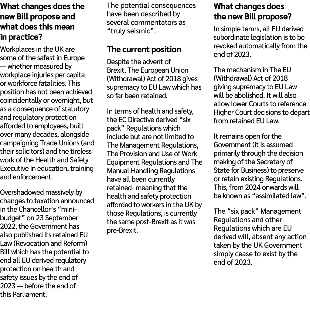 What changes does the new Bill propose and what does this mean in practice? Workplaces in the UK are some of the safe...